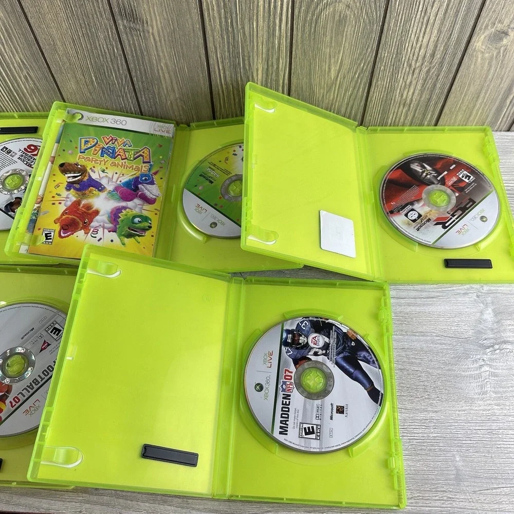 Lot of 5 Microsoft Xbox 360 Video Games Madden 07, NCAA 07 Football,PGR 3 Tested